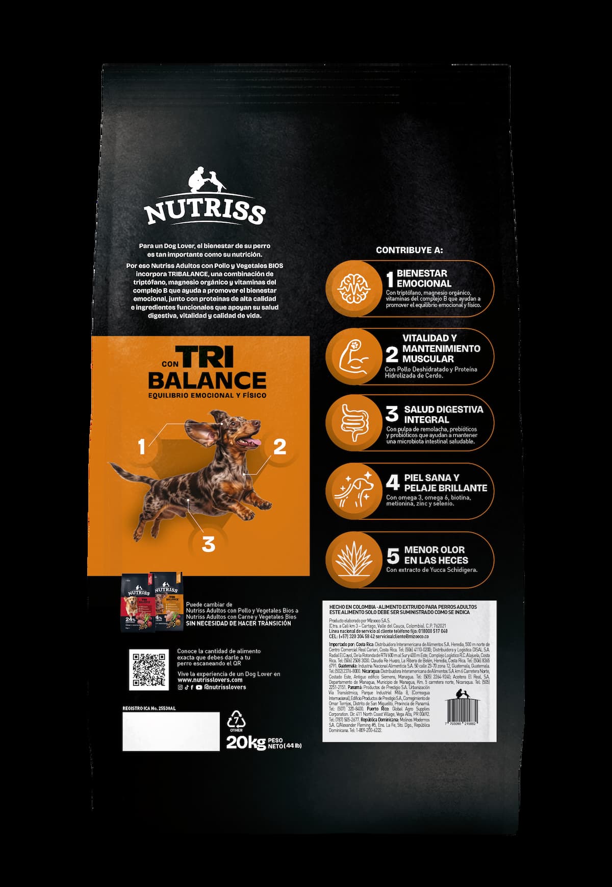 NUTRISS ADULT TRIBALANCE POLLO/VEGE 20KG - 2