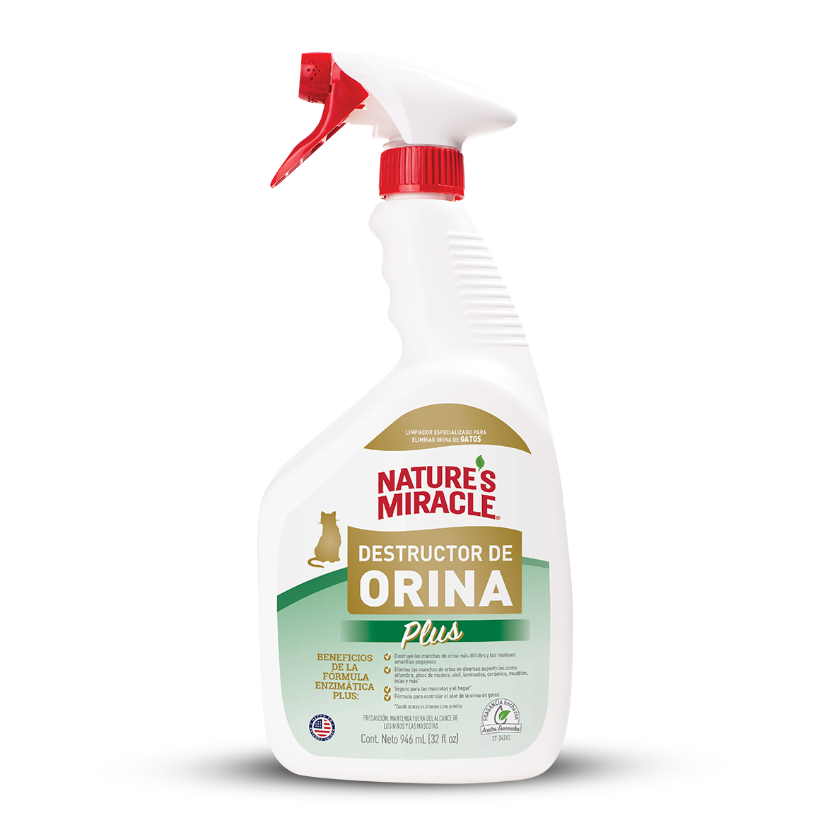 Natures Miracle Destructor de Orina Cat para Gato x 32 Oz