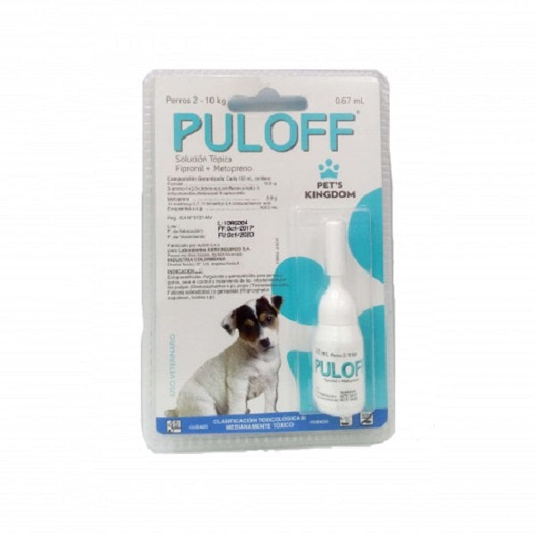 Puloff Antipulgas Perros contra Pulgas Garrapatas2 A 10 Kg 0.67 Ml x Unidad