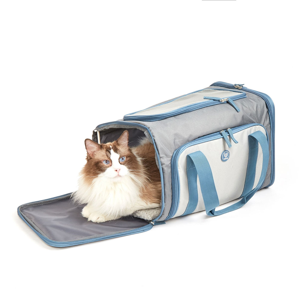 Bolso Expandible Y Plegable Gris/Azul
