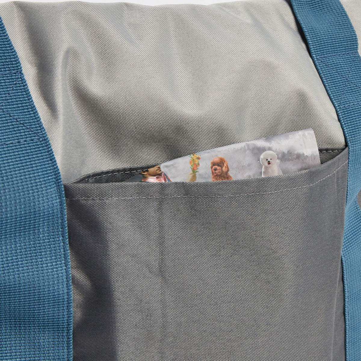 Bolso Expandible Y Plegable Gris/Azul