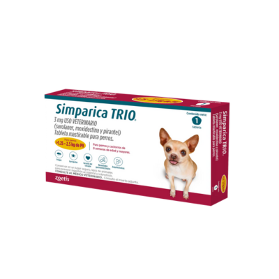 Simparica Trio x 1 Tab 1.25-2.5Kg Dorado