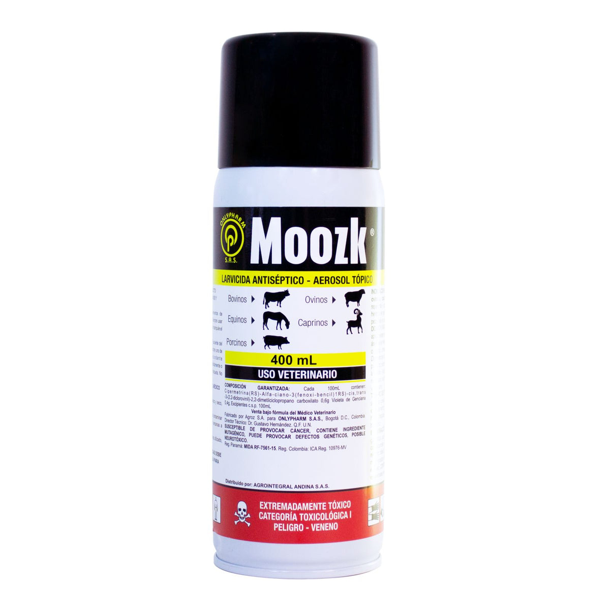 Moozk Aerosol 400 mL - Larvicida, Antiséptico y Repelente para Heridas