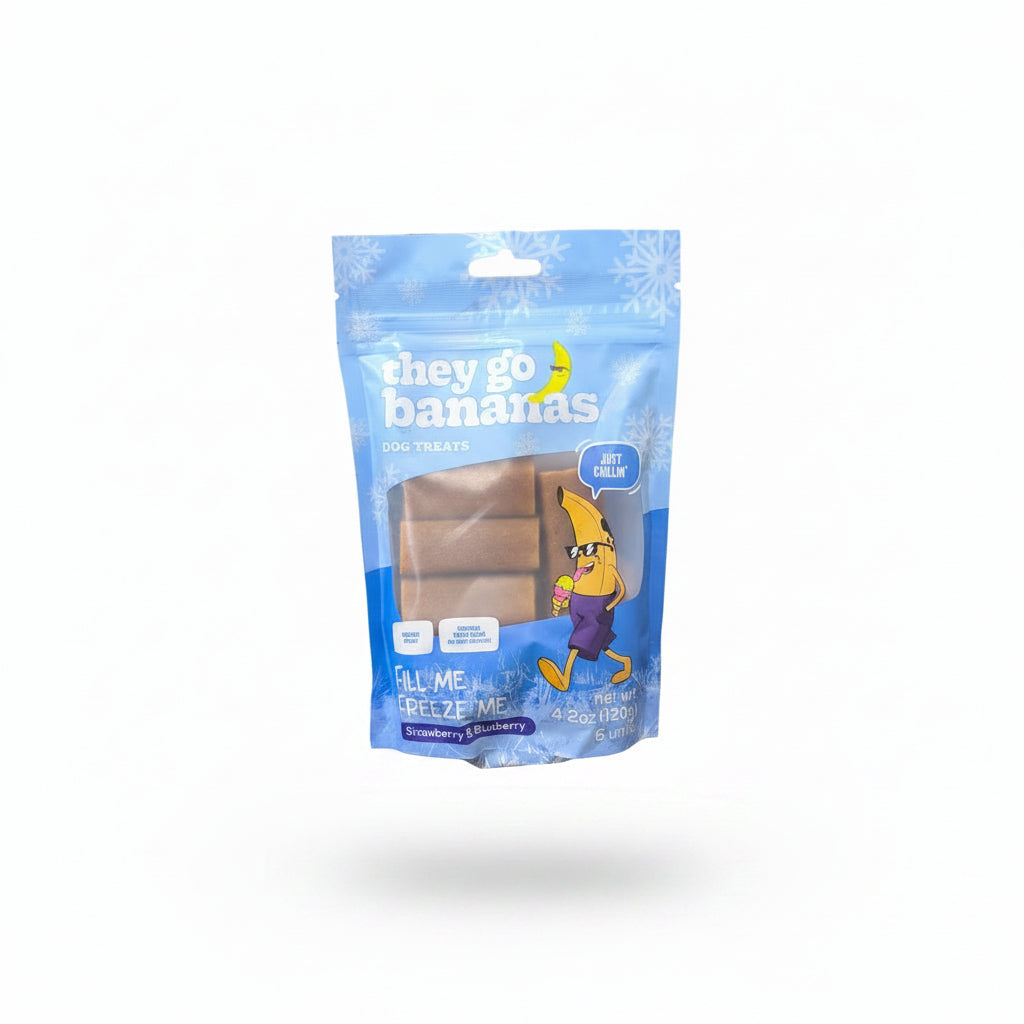 They Go Bananas Fill Me Freeze Me Fresas y Arándanos x 120 g