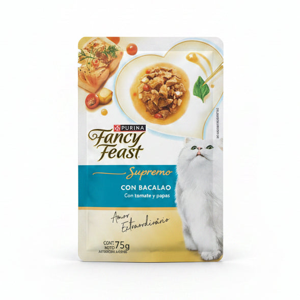 Fancy Feast Supremo para gatos con bacalao x 75 g