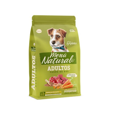 Menú Natural para Perros Adultos sabor a Carne de Res