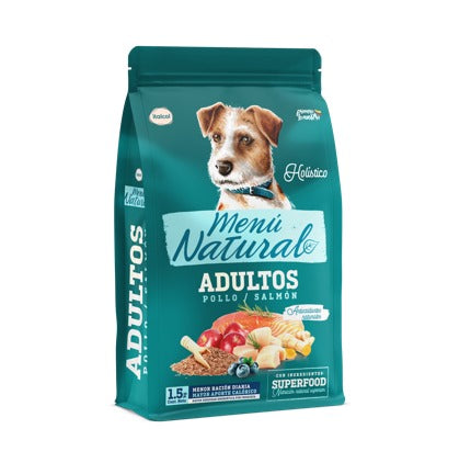 Menú Natural para Perros Adultos sabor a Pollo y Salmón