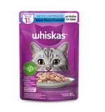Ofrece a tu gato esterilizado la mejor nutrición con Whiskas Gato Castrado Sabor a Pescado. Diseñado específicamente para gatos castrados, este alimento proporciona una dieta completa y equilibrada que asegura una salud óptima. Hecho con ingredientes naturales de alta calidad, sin conservantes, colorantes ni saborizantes artificiales, es perfecto para una alimentación saludable.