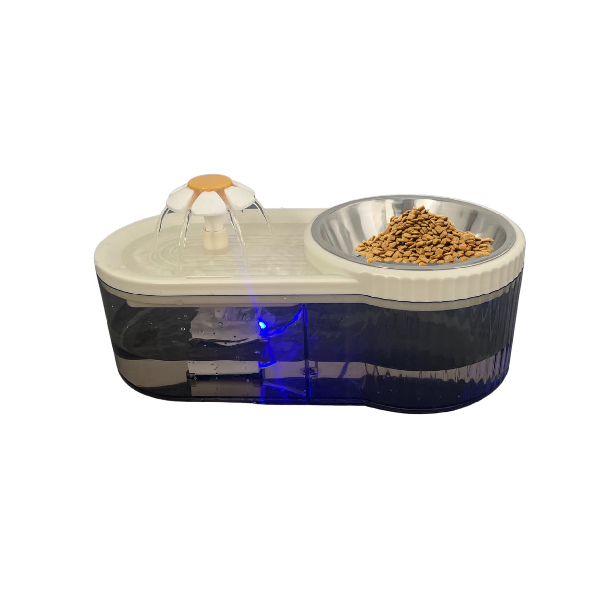 Fuente de agua con flor y comedero para Gatos