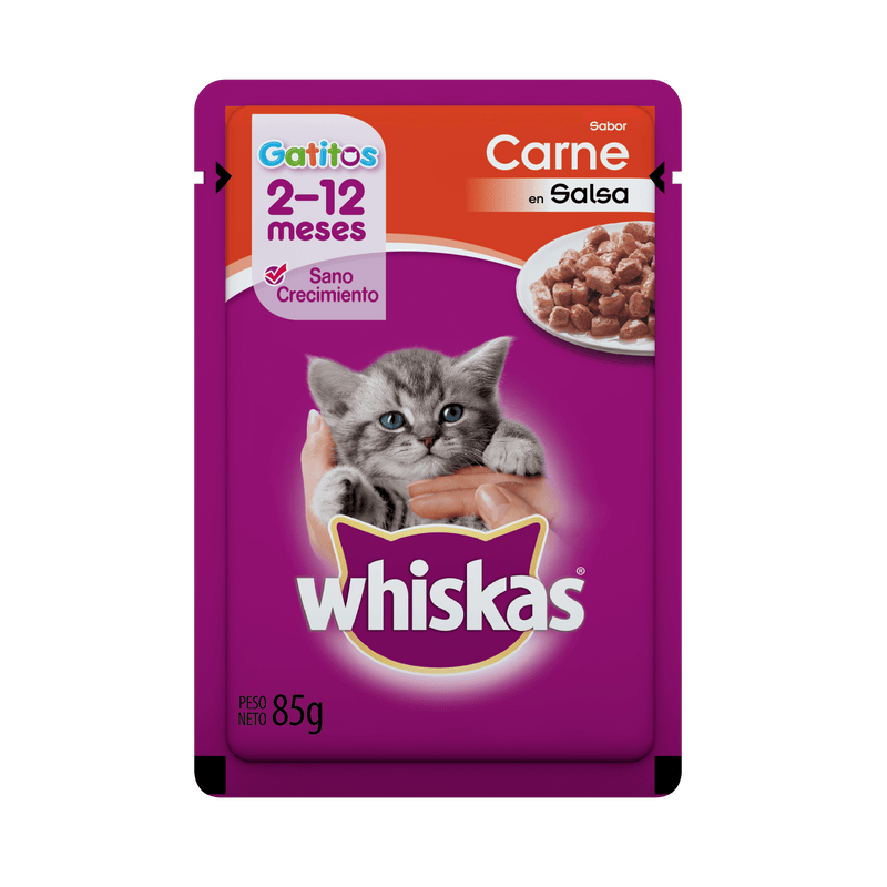Whiskas gatitos pouch de carne en salsa|Pedigree