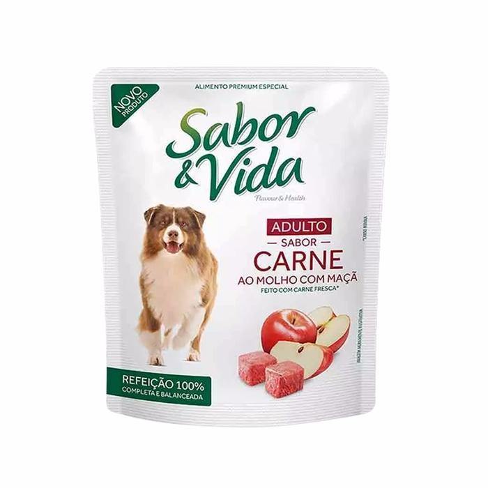 Pouch sabor y vida carne y manzana x 100 gr|Logus