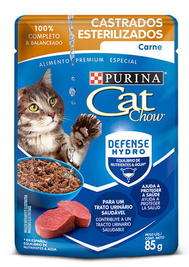 Cat Chow pouche esterilizados carne x 85 gr|Purina
