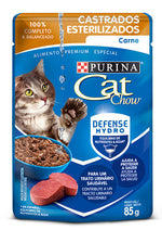 Cat Chow pouche esterilizados carne x 85 gr|Purina