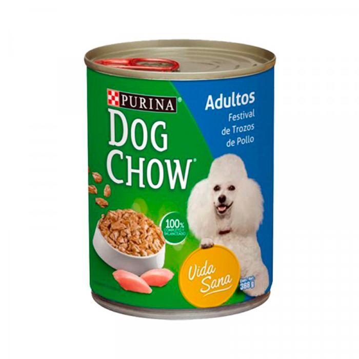 Dog Chow lata adulto festival trozos de pollo x 368 gr|Purina