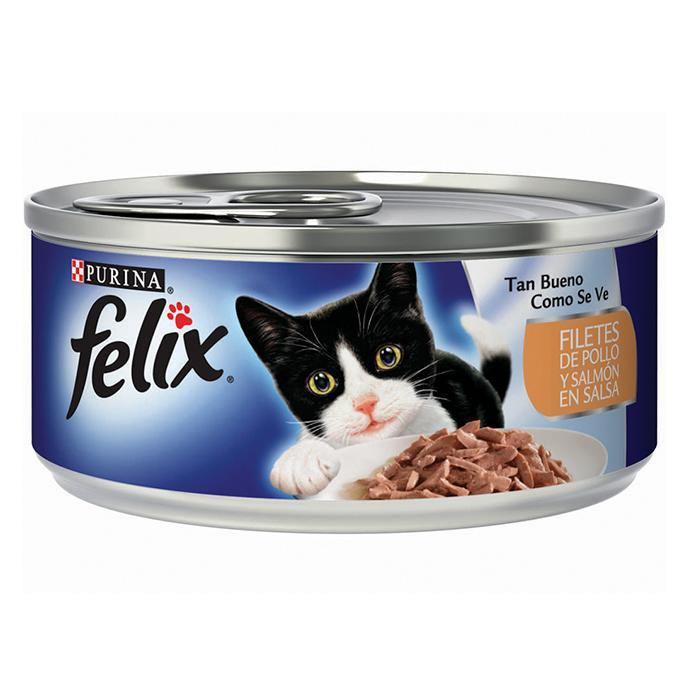 Felix lata filetes de pollo y salmón en salsa x 156 gr|Purina