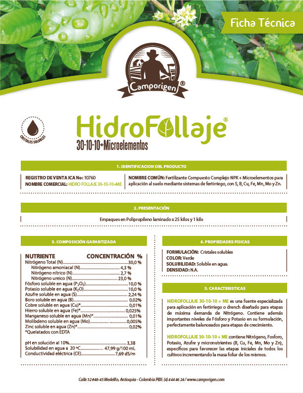 HidroFollaje 30-10-10 (25 kg) | Fertilizantes Agro |  | Tierragro Colombia || Tierragro Medellin | |Envios en 24 horas Area Metropolitana | (5557575254166)
