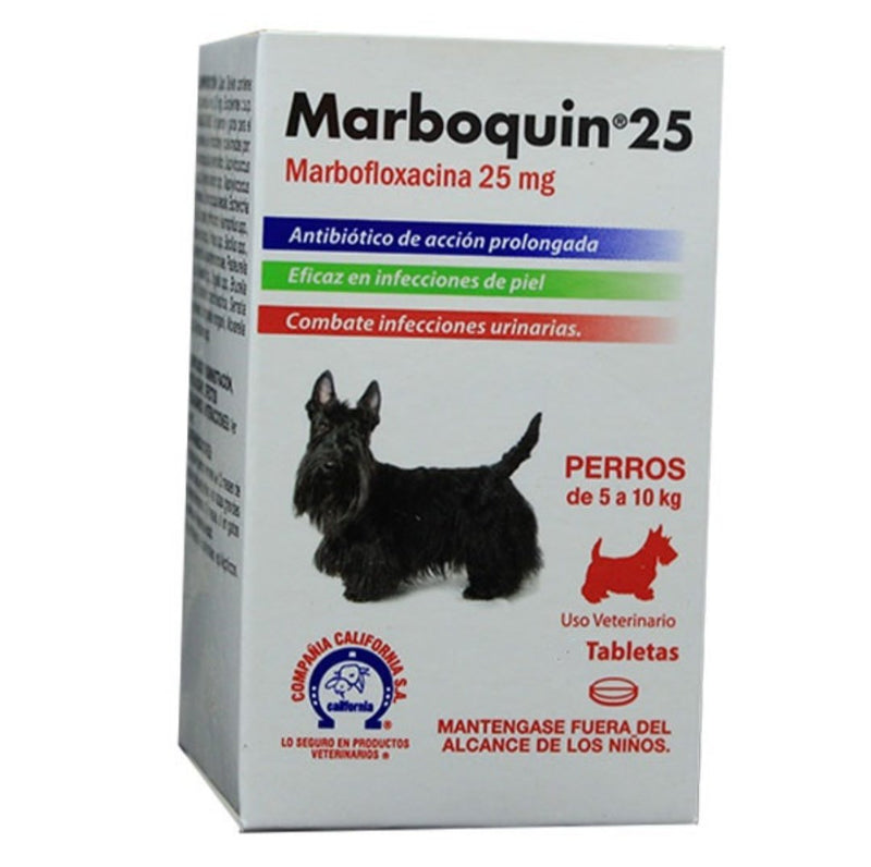 Marboquin 25 Mg perro 5 a 10 kg x 10 tab|California