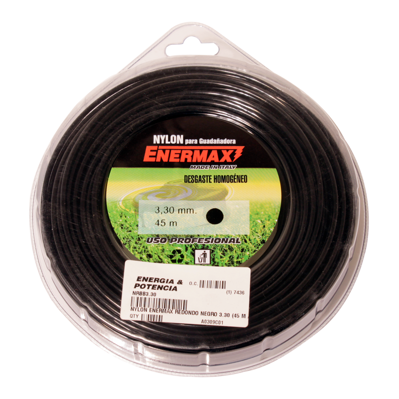 Nylon para guadañadora redondo negro 3,30mm (45MT)	blister